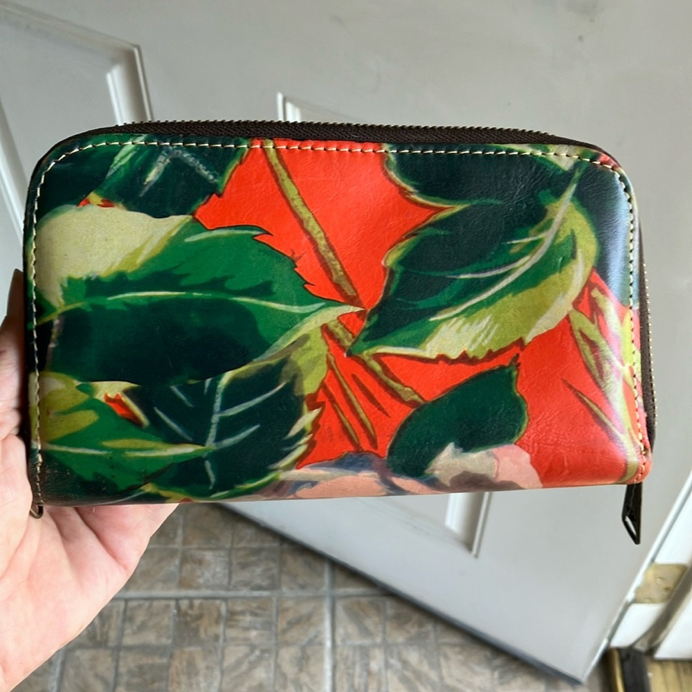 Patricia Nash leather zip around wallet wristlet